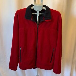 Lands end Red Fleece Zip-Up Jacket